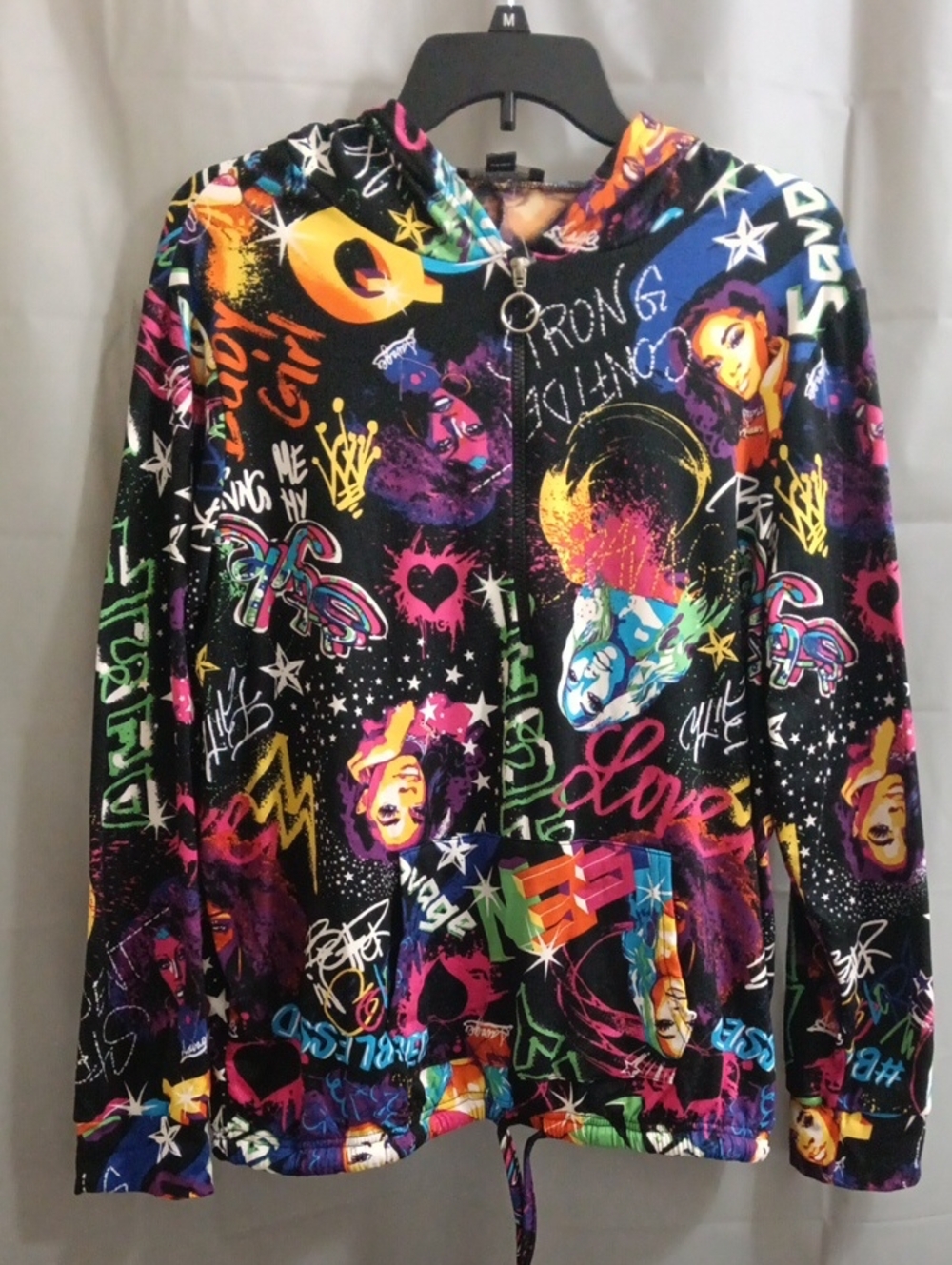 Women's Black Multicolor Graphic Print Skirt
